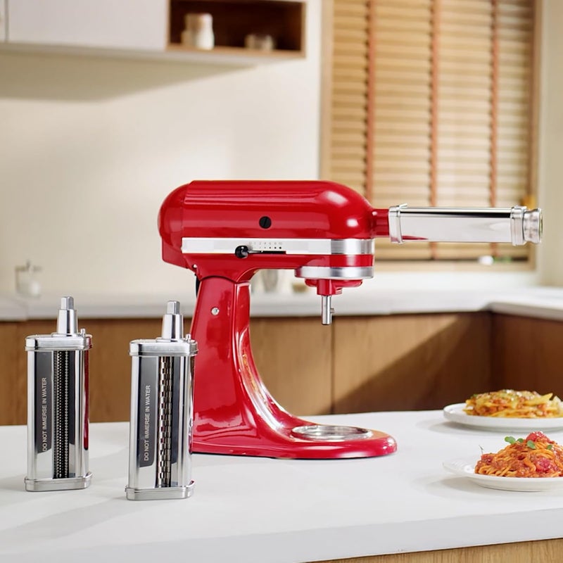 HOZODO Pasta Attachment for KitchenAid Mixer, Includes Pasta Sheet Roller, Spaghetti Fettuccine Cutter, 3Pcs for Pasta Attachment by - Image 2